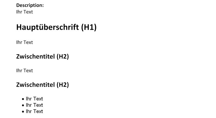 Struktur und Aufbau eines SEO Textes